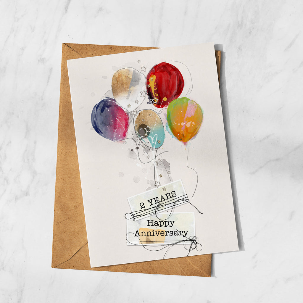 2nd Wedding Anniversary Card