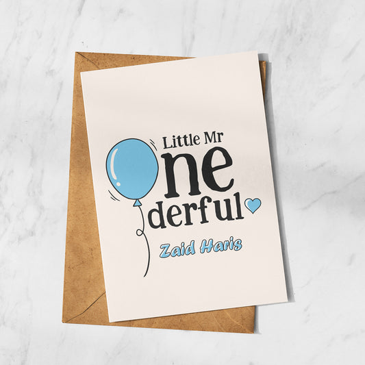 Mr Little Onederful Card