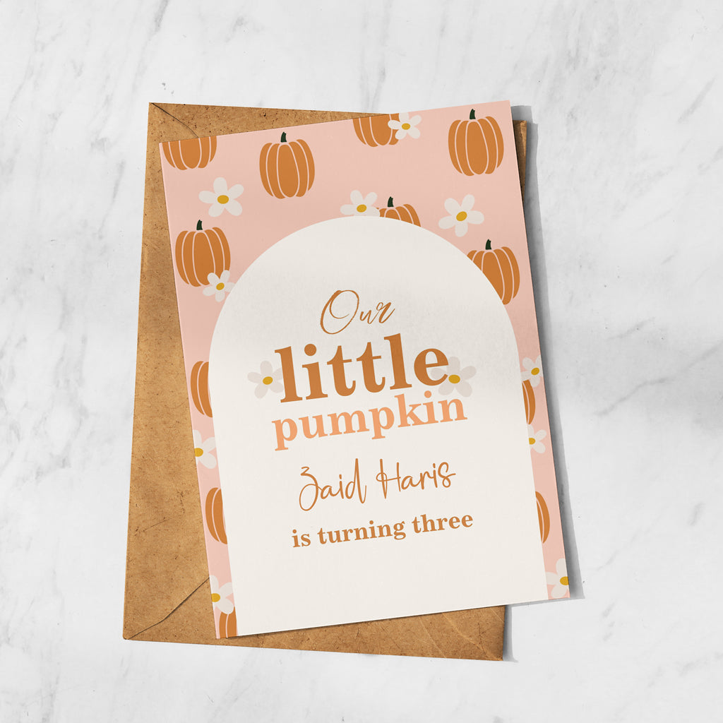 Our Little Pumpkin Birthday Card