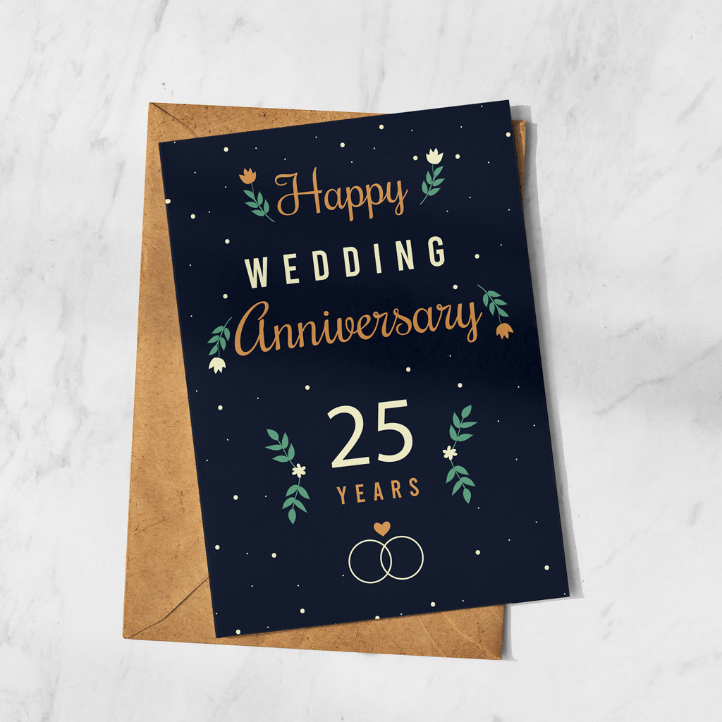 25th Wedding Anniversary Card