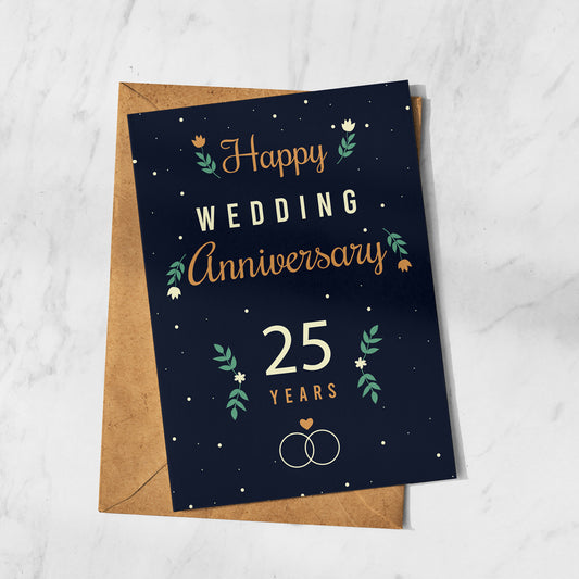 25th Wedding Anniversary Card